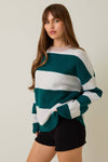 Kristen Long Sleeve Crew Neck Stripe Sweater