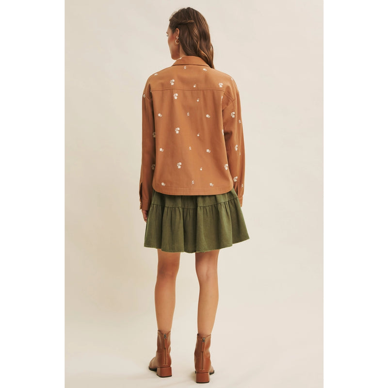 Embroidered Cotton Twill Utility Jacket
