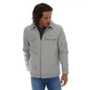 Kane Grey Textured Zip Up Wool Cargo Pocket Jacket