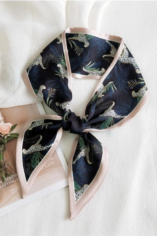 Leopard Skinny Twilly Necklace Wrap