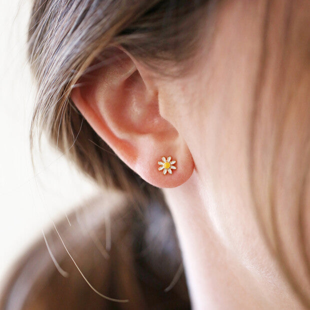 Mismatched Bee and Daisy Stud Earrings