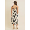 Bethany Floral Print Jacquard Midi Dress With Pockets by In February