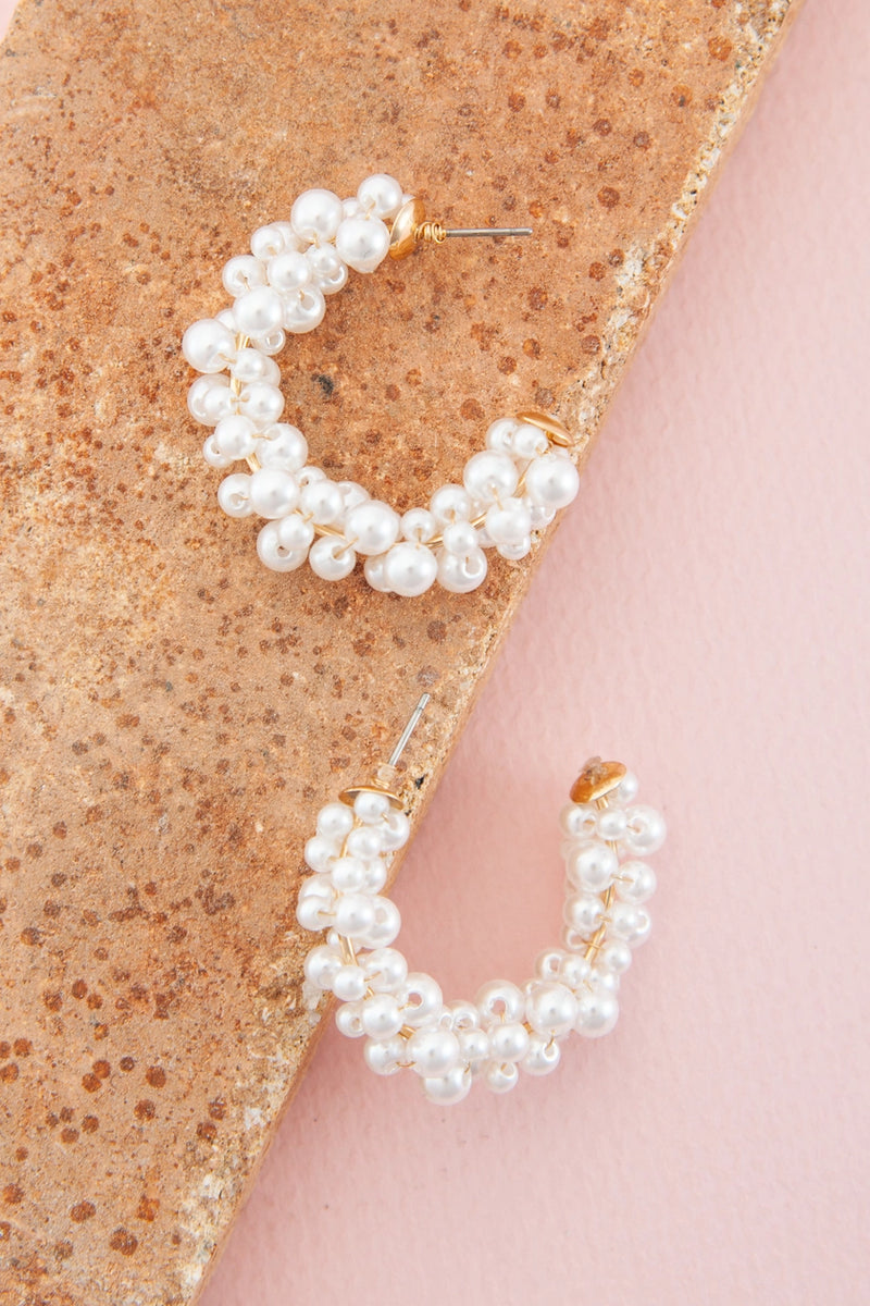 Pearl Hoop Earrings