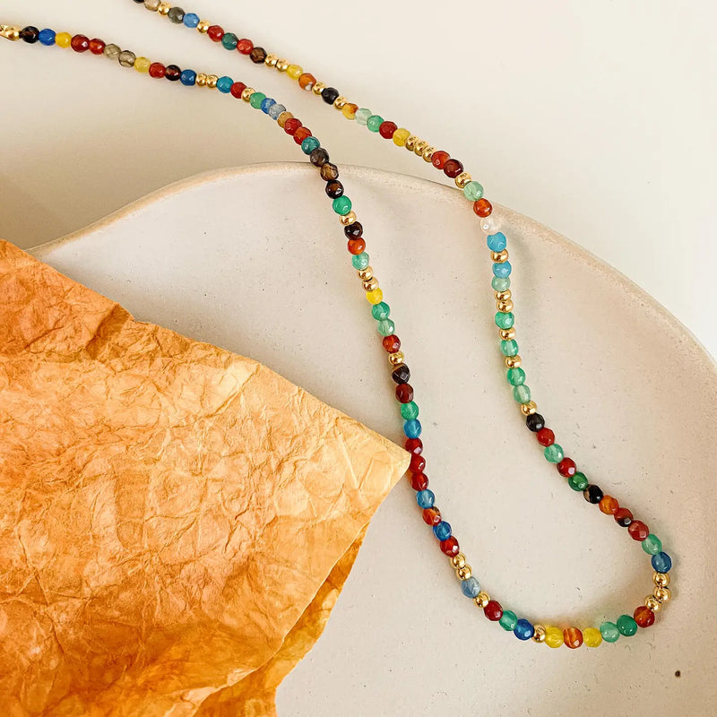 Estelle 18K Beaded Multi Color Necklace