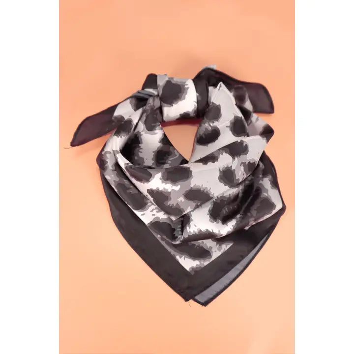 Leopard Print Silky Bandana Scarf