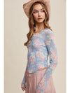 Sarah Floral Mesh Long Sleeve Layering Top by Listicle