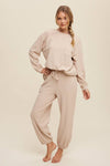 Waffle Knit Long Sleeve Lounge Set