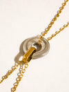 Brixton 18K Gold Non-Tarnish Two Tone Circle Necklace: Multi-Colored