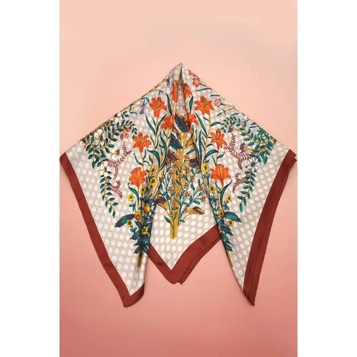 Floral Print Bandana Scarf