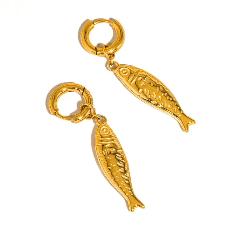 Nibe 18K Fish Hoop Earring