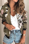 Allison Olive Floral Bomber Jacket