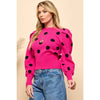 Uma Polka Dot Printed Puff Sleeve Sweater