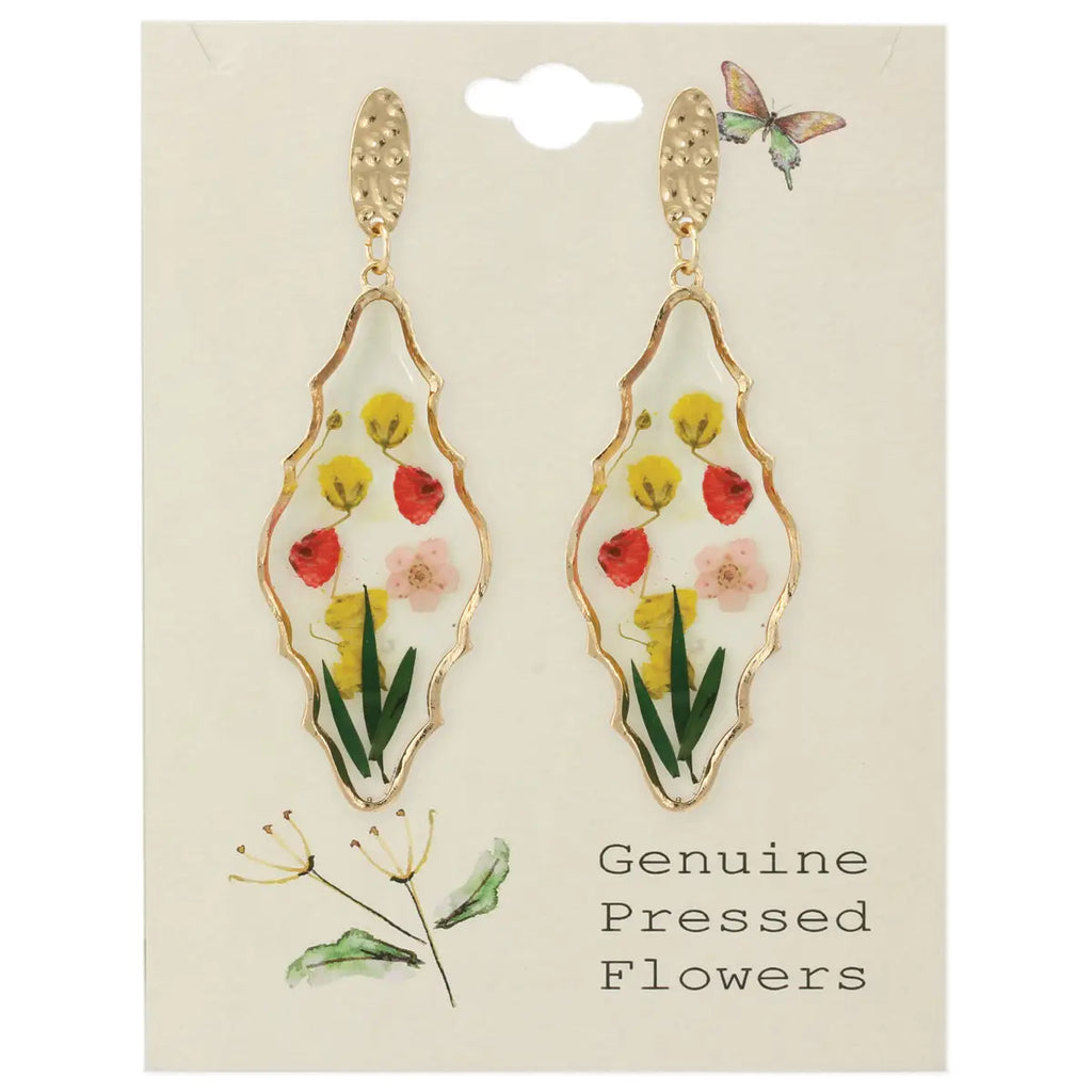 Cottage Floral Multi Dried and Pressed Post Earrings