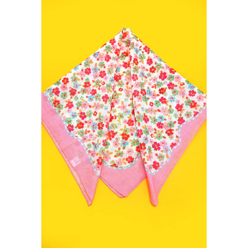 Ditsy Print Silky Bandana Scarf