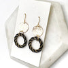 Black Gold Twist Acrylic Double Disc Earrings
