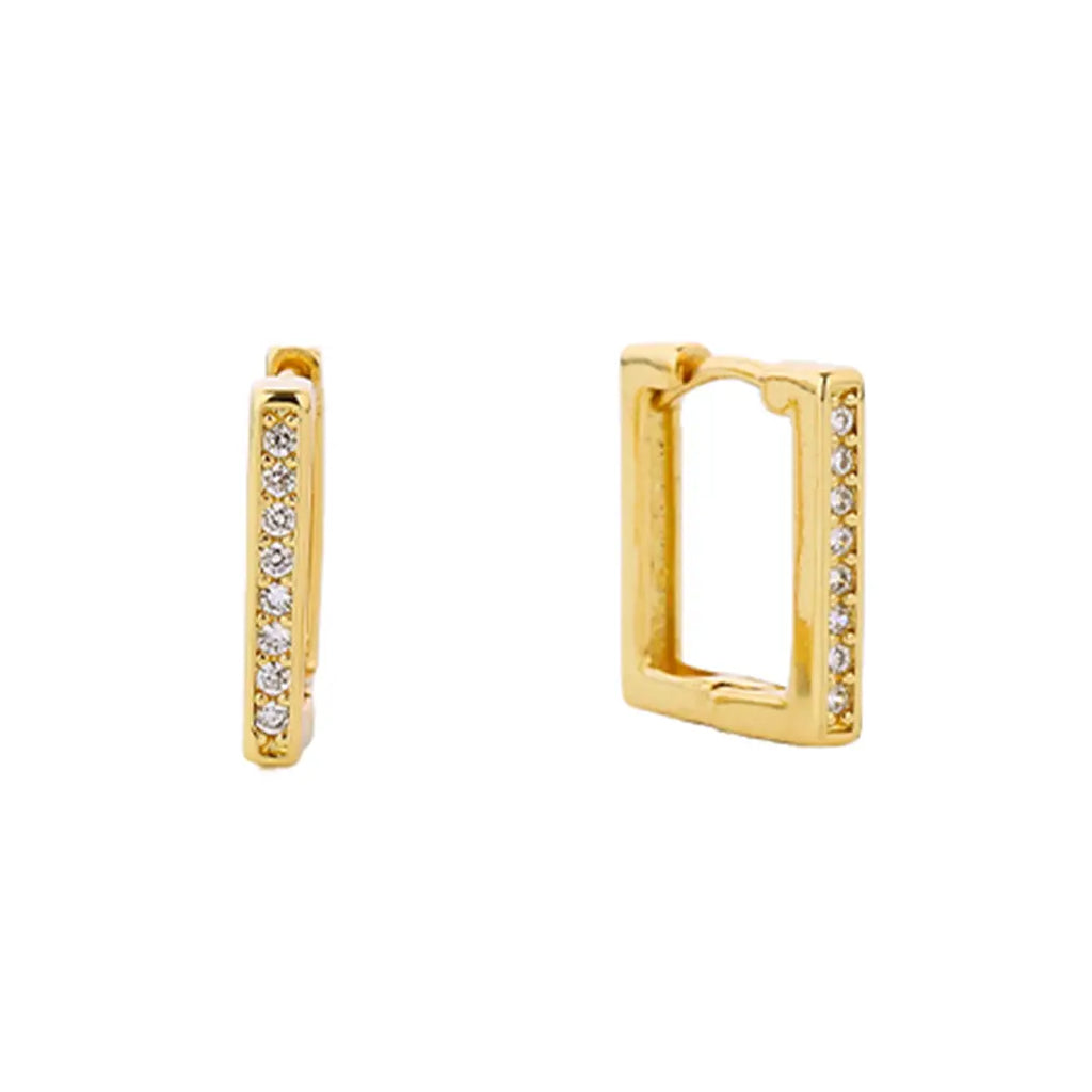 14k Gold Dipped Geometric Shaped Huggie Earring