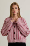 Dorothy Pink Stripe Cardigan Sweater