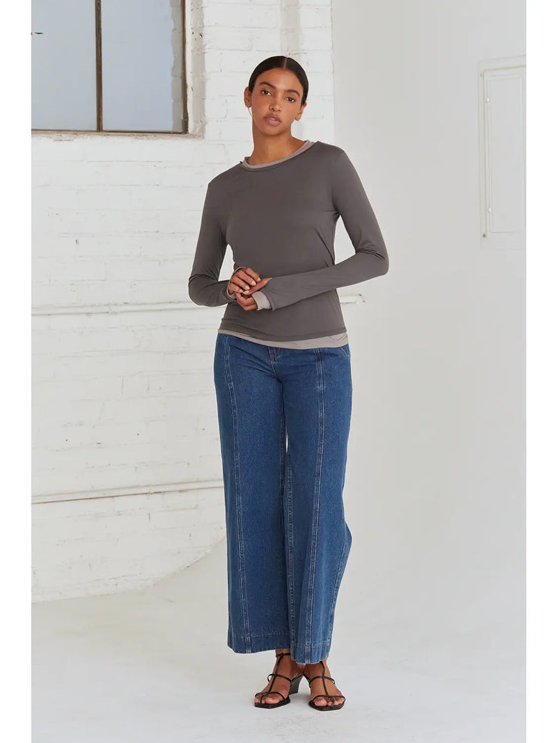 Octavia Two-In-One Long Sleeve Top by Crescent