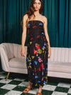 Open Back Floral Silky Strapless Midi Dress by Bucketlist