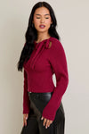 Bow Detail Berry Sweater