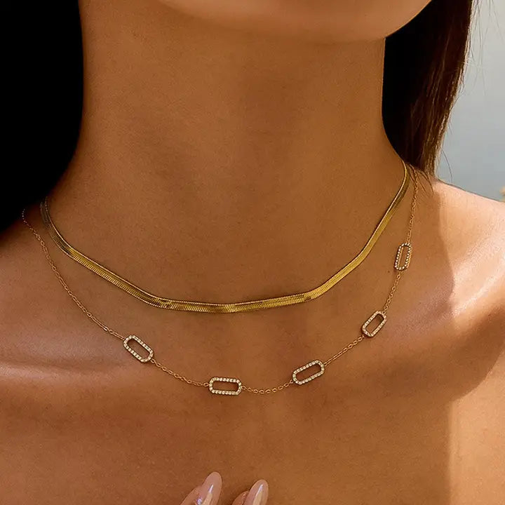 Burnisse 18K Gold Non-Tarnish Dainty Chain Necklace