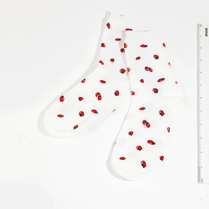 Strawberry Print Socks