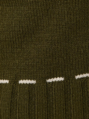 Katrina Stitch Detail Sweater Cardigan in Olive
