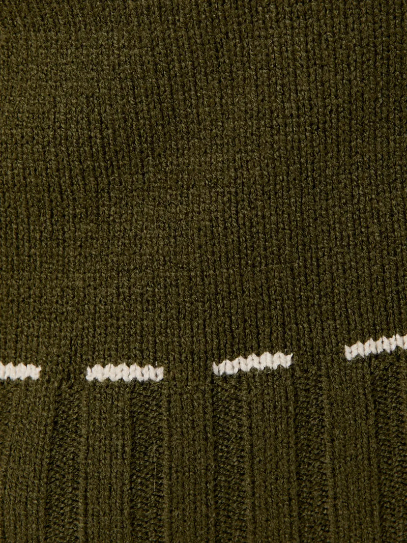 Katrina Stitch Detail Sweater Cardigan in Olive