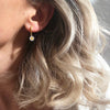 Gold Daisy White Enamel Huggie Earring