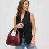 Adela Woven Hobo Bag in Wine by Urban Expressions