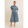 Leena Stretchy Denim Midi Dress by In February