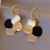 Circle Drop Earrings with Gold Post