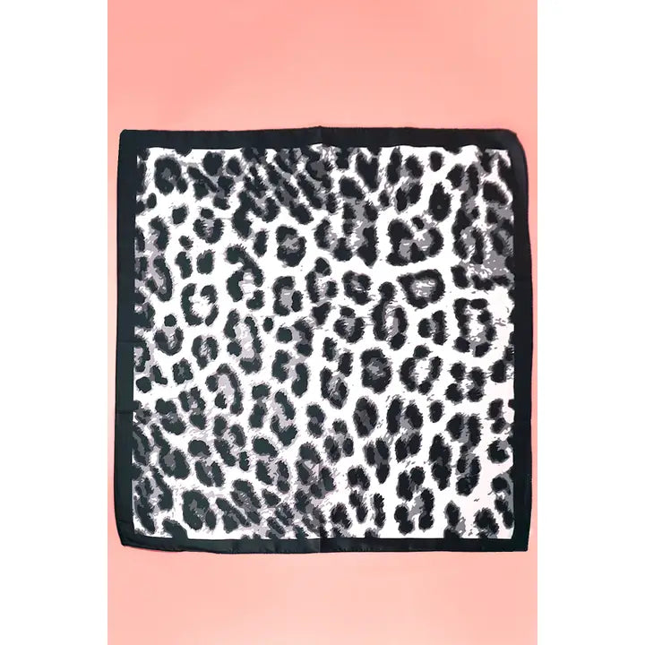 Leopard Print Silky Bandana Scarf