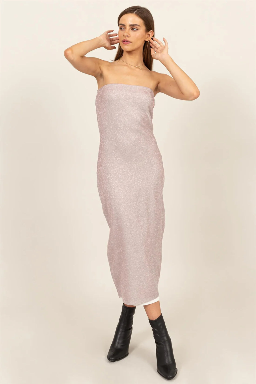 Marcie Sparkle Tube Midi Dress