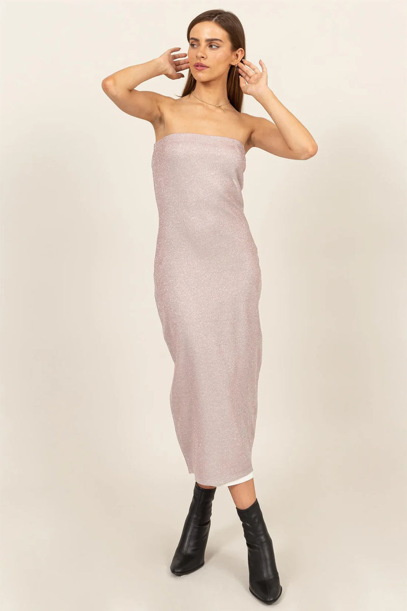 Marcie Sparkle Tube Midi Dress