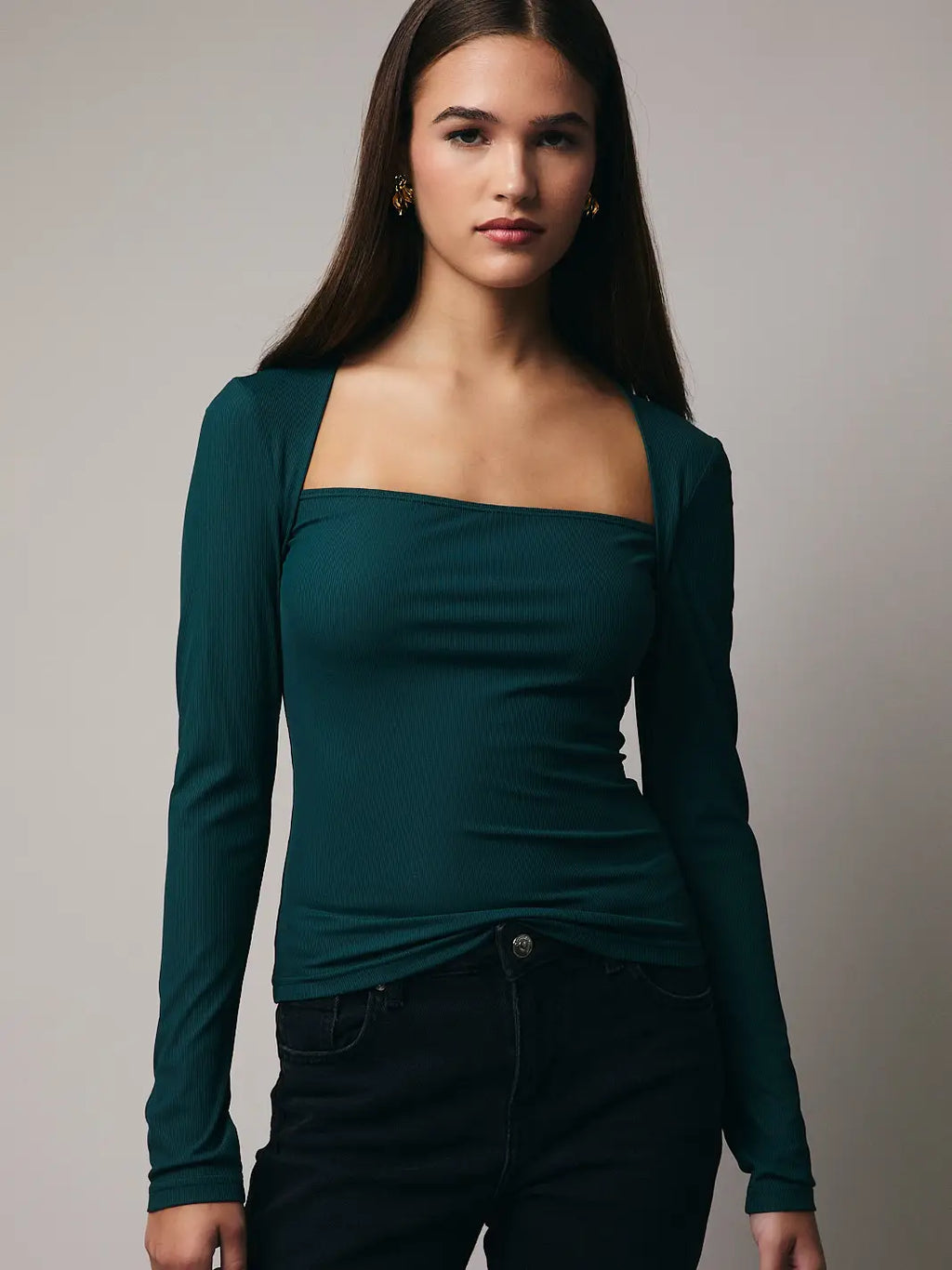 Shelly Deep Green Shrug Top