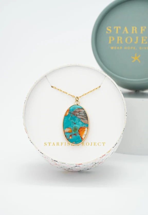 Sierra Bloom Turquoise Emperor Stone Necklace by Starfish Project