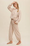 Waffle Knit Long Sleeve Lounge Set