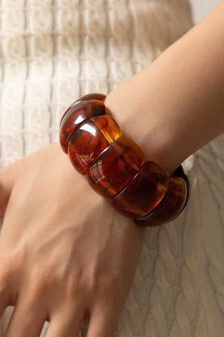 Color-Block Acrylic Stretch Bracelets