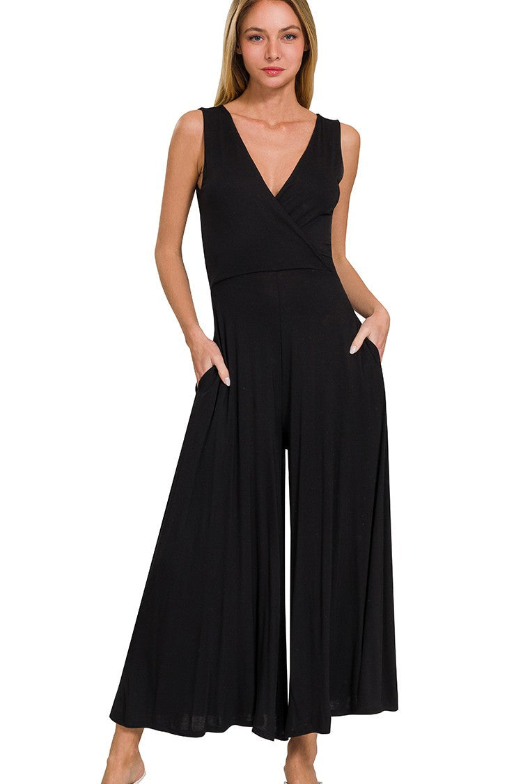 Chloe V-Neck Sleeveless Jumpsuit – Polka Dots Boutique