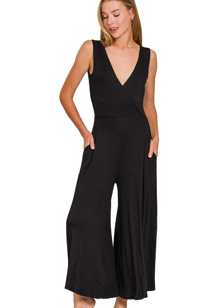Chloe V-Neck Sleeveless Jumpsuit – Polka Dots Boutique