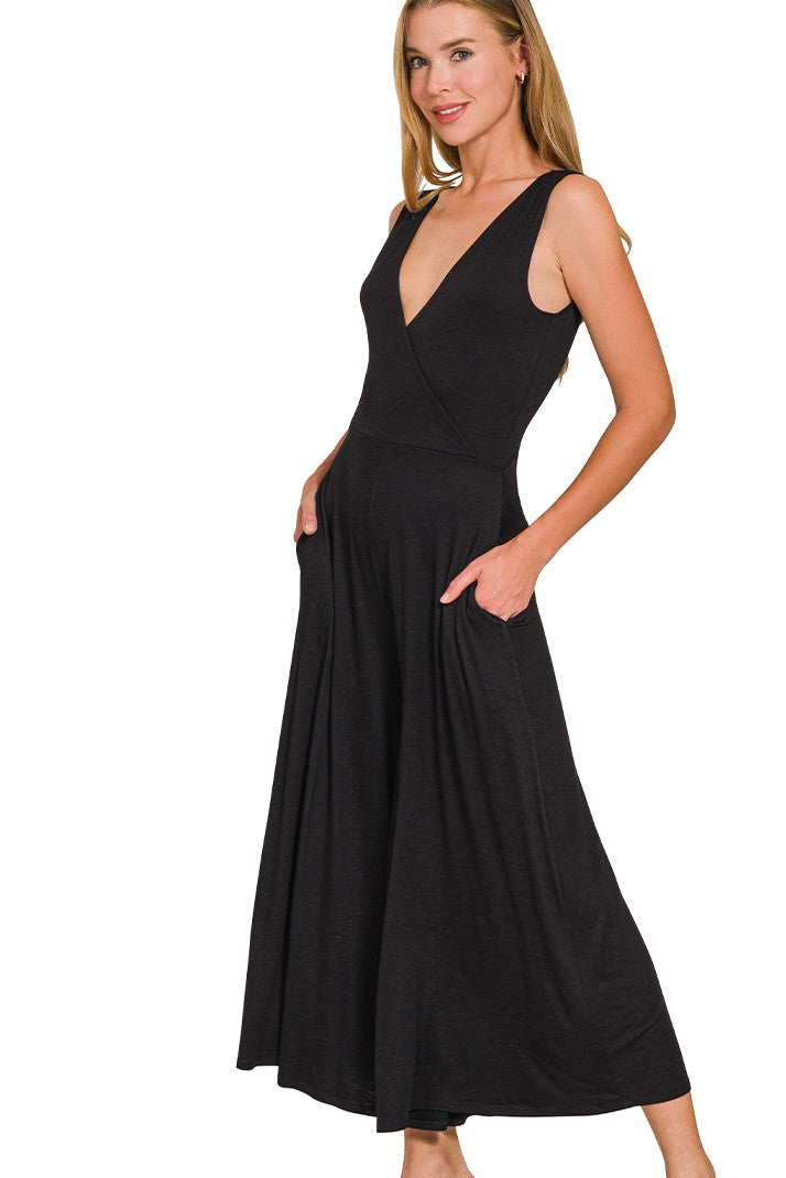 Chloe V-Neck Sleeveless Jumpsuit – Polka Dots Boutique