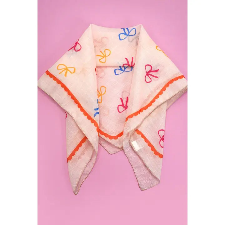 Multi Color Bow Print Scarf
