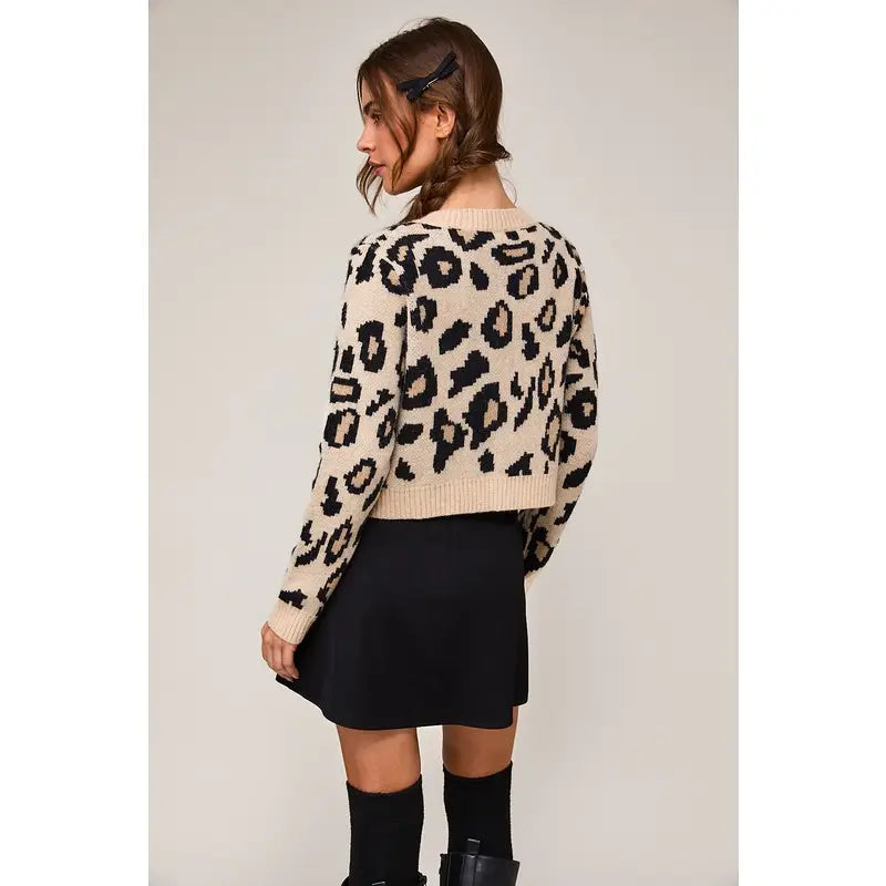 Nina Leopard Ribbon Detail Cardigan