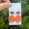 Orange Burgundy Ariel Acrylic Gem Statement Earrings