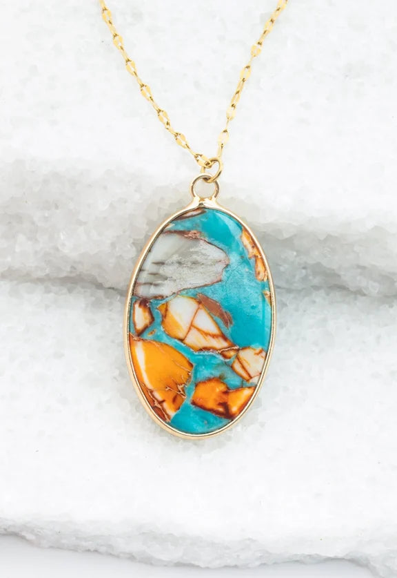 Sierra Bloom Turquoise Emperor Stone Necklace by Starfish Project