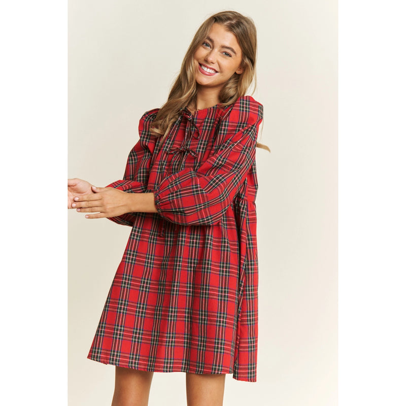 Holiday Plaid Babydoll Dress