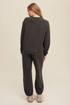 Waffle Knit Long Sleeve Lounge Set