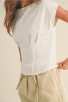 Corset Style Top in White by Miou Muse