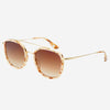 Freyrs Eyewear Weston Acetate Round Unisex Sunglasses in Pink Pearl / Brown